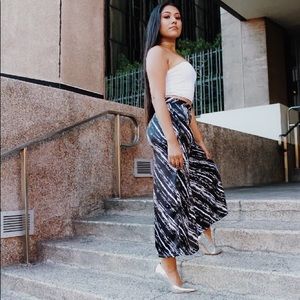 Custom made: Marble print wide leg pants